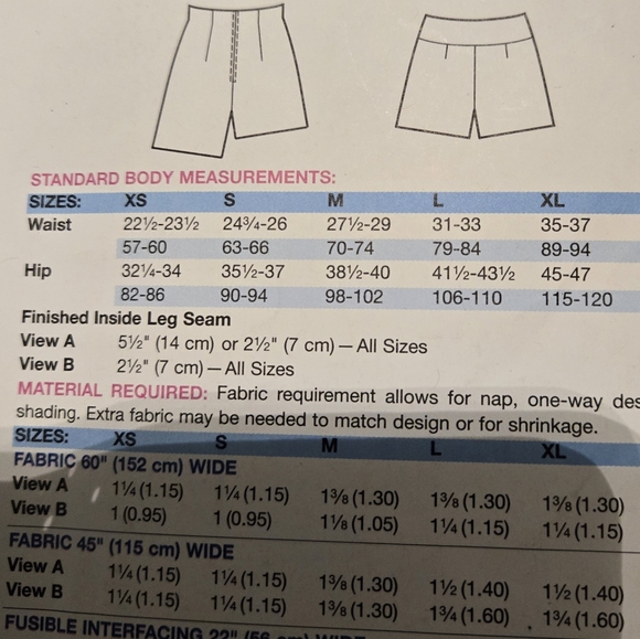 Kwik Sew Shorts size XS to XL - Picture 5 of 5